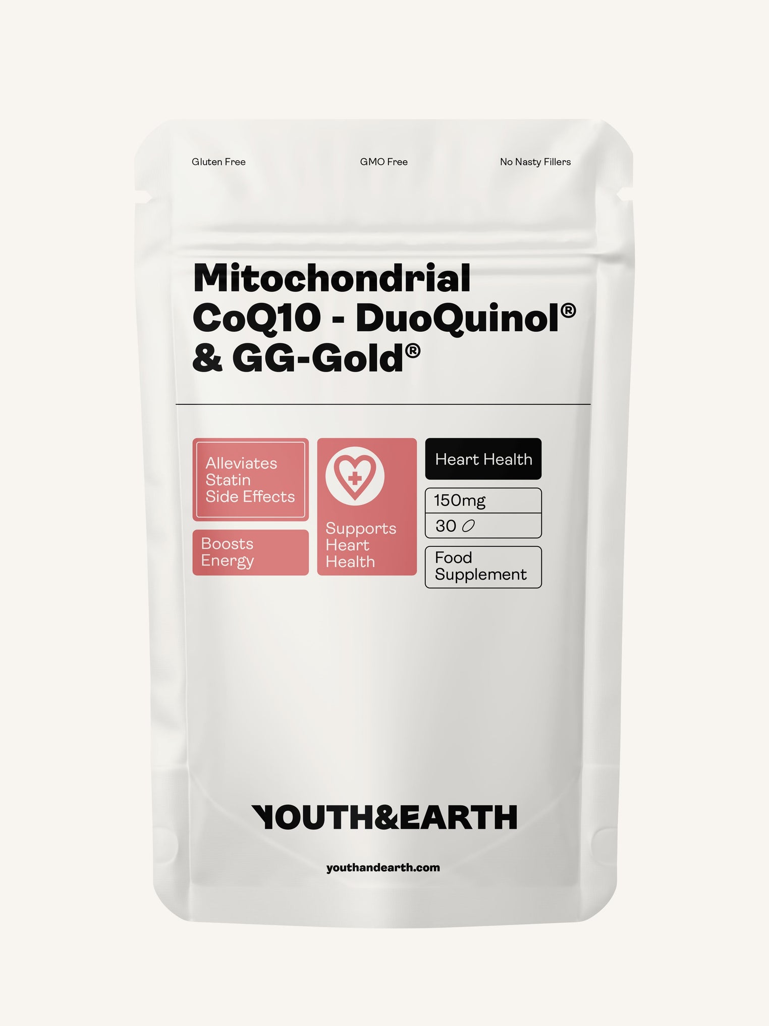 Mitochondrial CoQ10 - DuoQuinol® & GG-Gold® – 150mg x 30 Softgels youthandearth