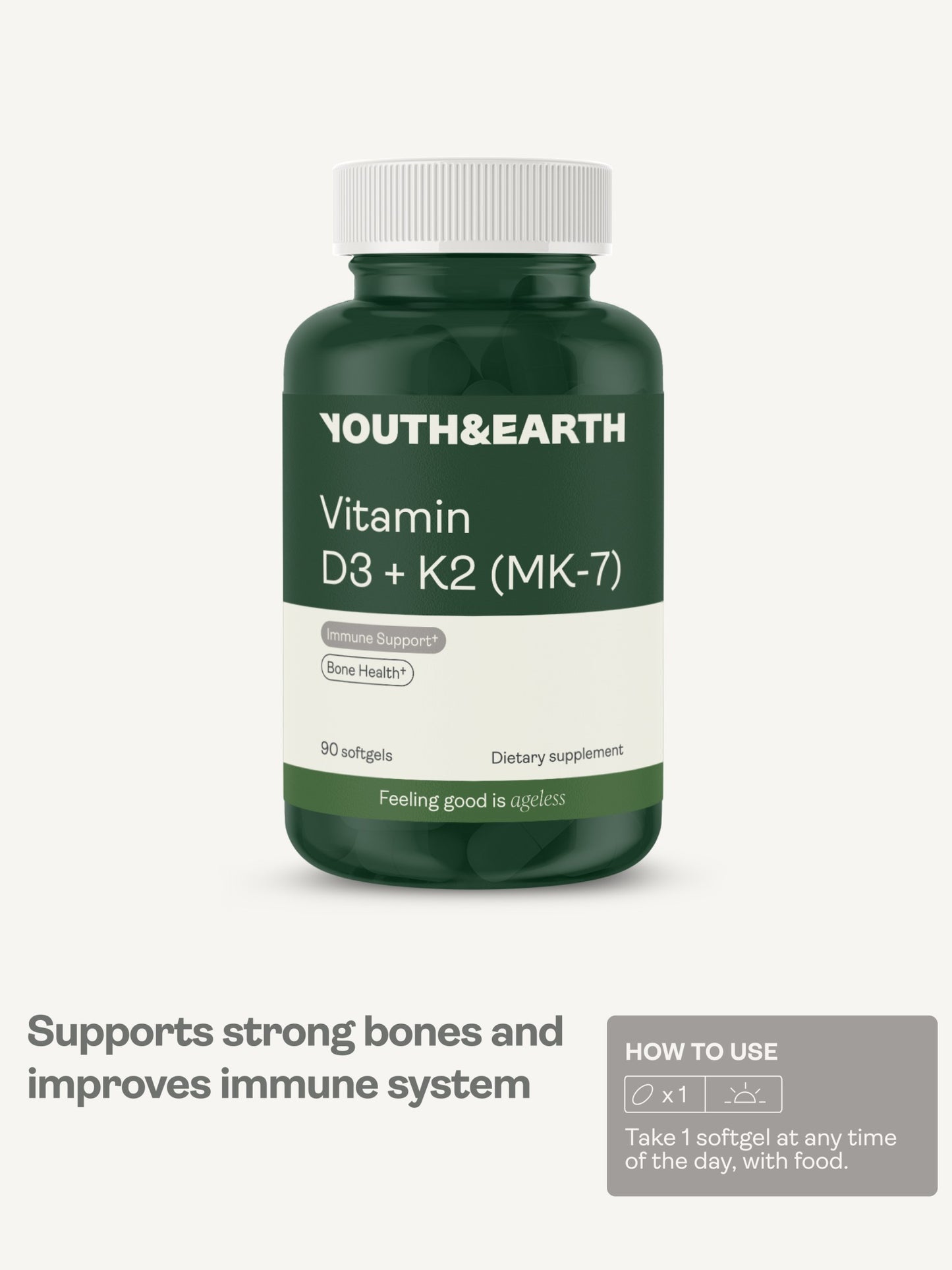 Vitamin D3 4000IU + K2 200mcg 90 Softgels
