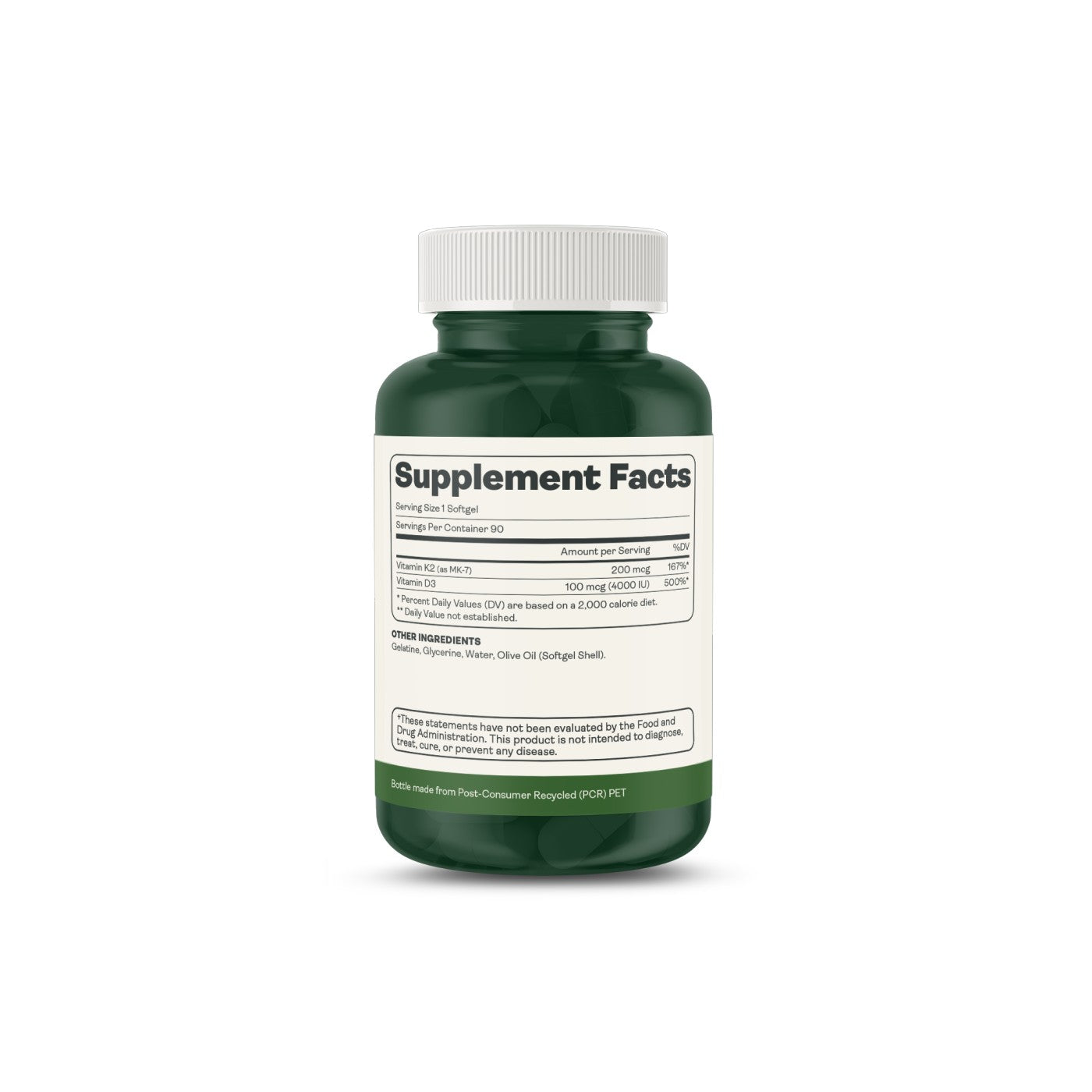 Vitamin D3 4000IU + K2 200mcg 90 Softgels