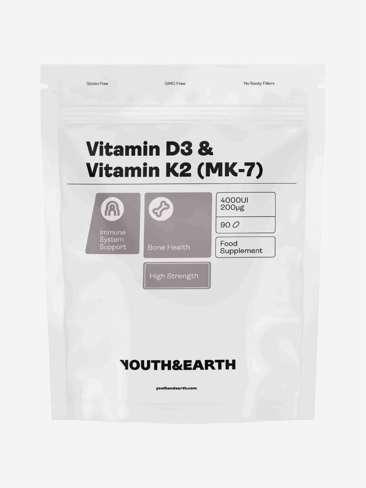 Vitamin D3 4000IU + K2 200mcg 90 Softgels