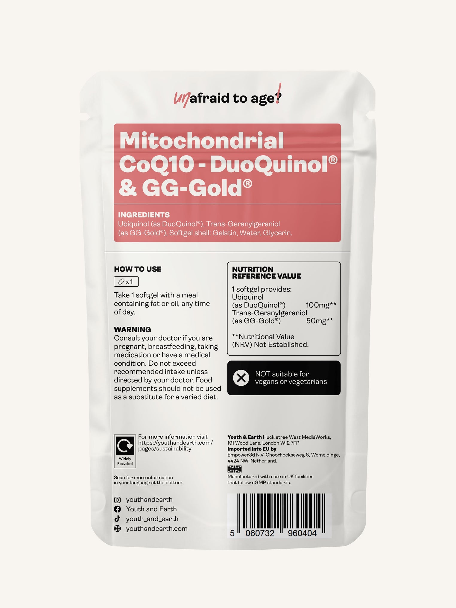 Mitochondrial CoQ10 - DuoQuinol® & GG-Gold® – 150mg x 30 Softgels youthandearth 
