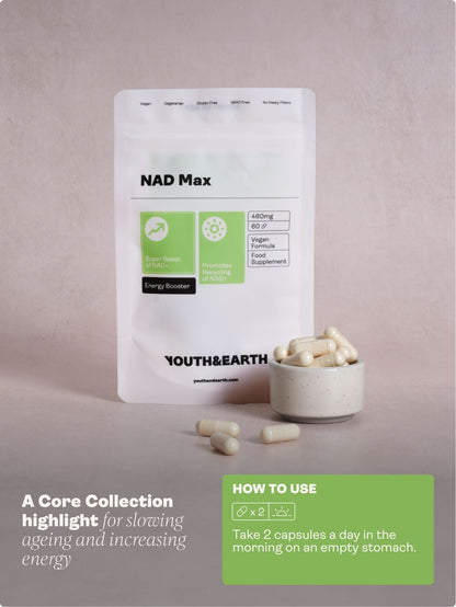 NAD Max 460mg x 60 Capsules Youth & Earth 