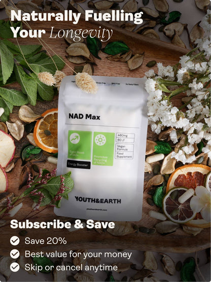 NAD Max 460mg x 60 Capsules Youth & Earth 